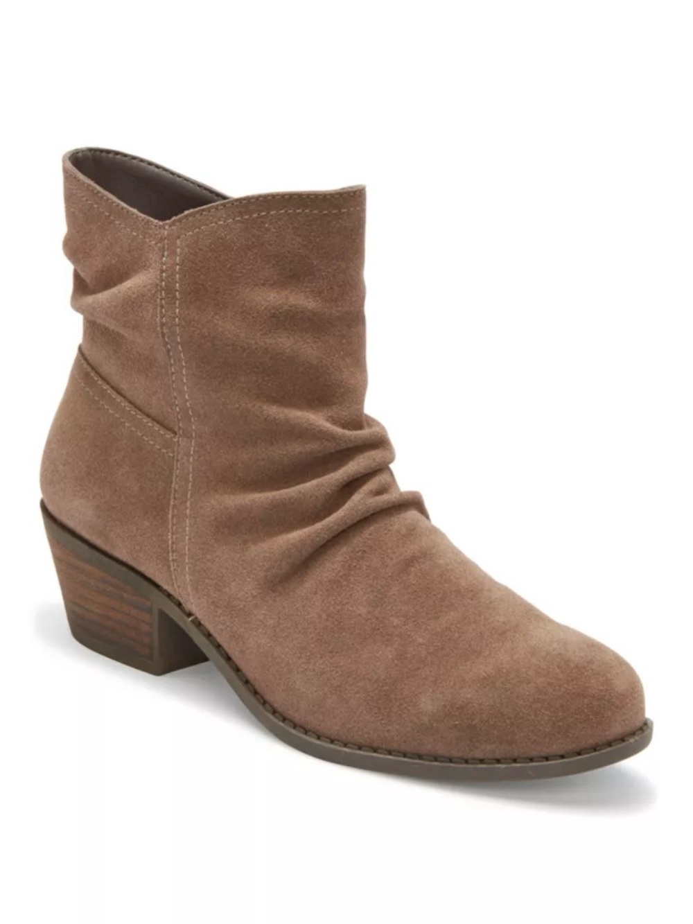 Me Too Zaria Suede Leather Ankle Booties Brown Ruched Size 10